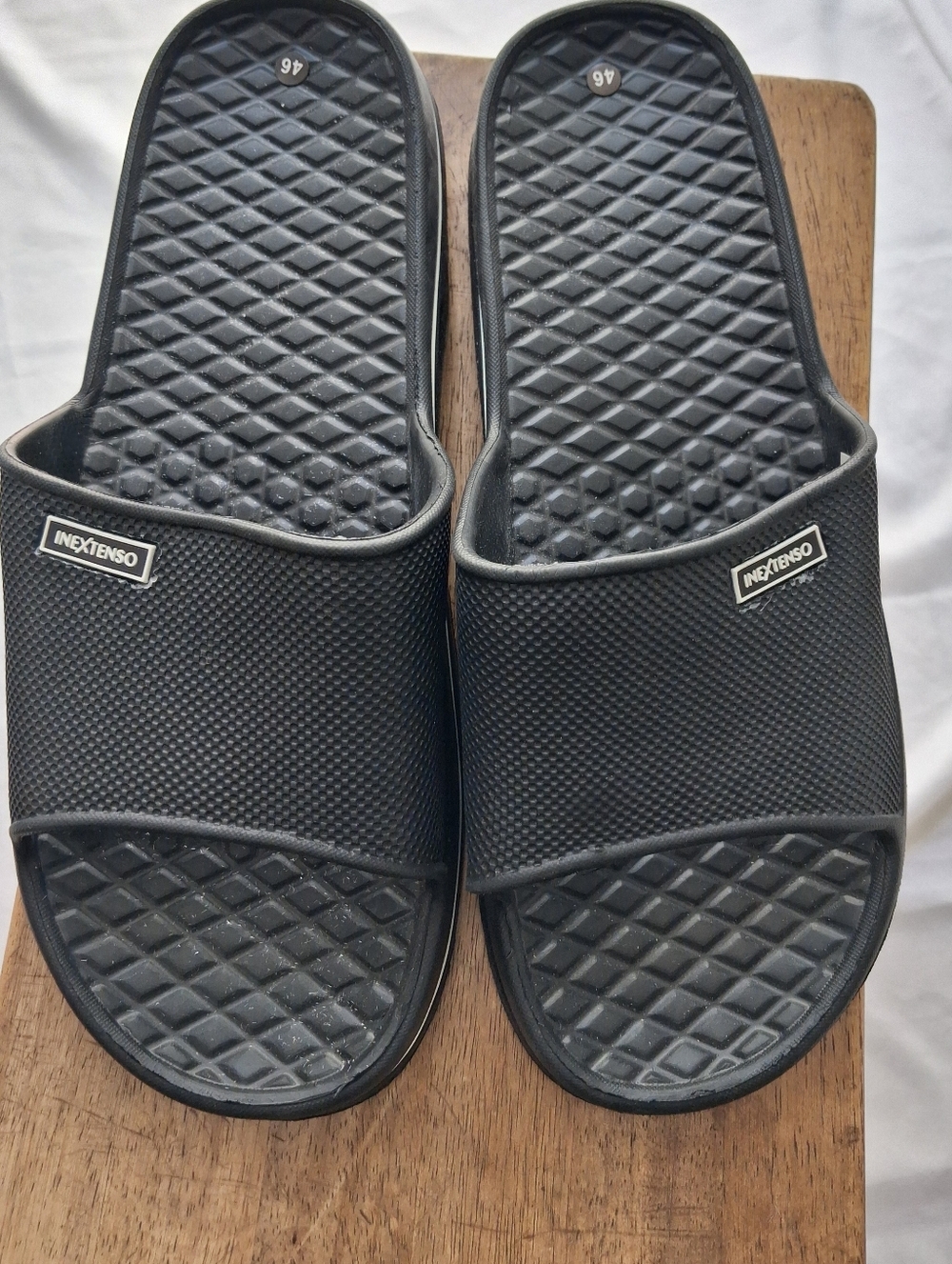 Men's Black Slide Sandals Size 46